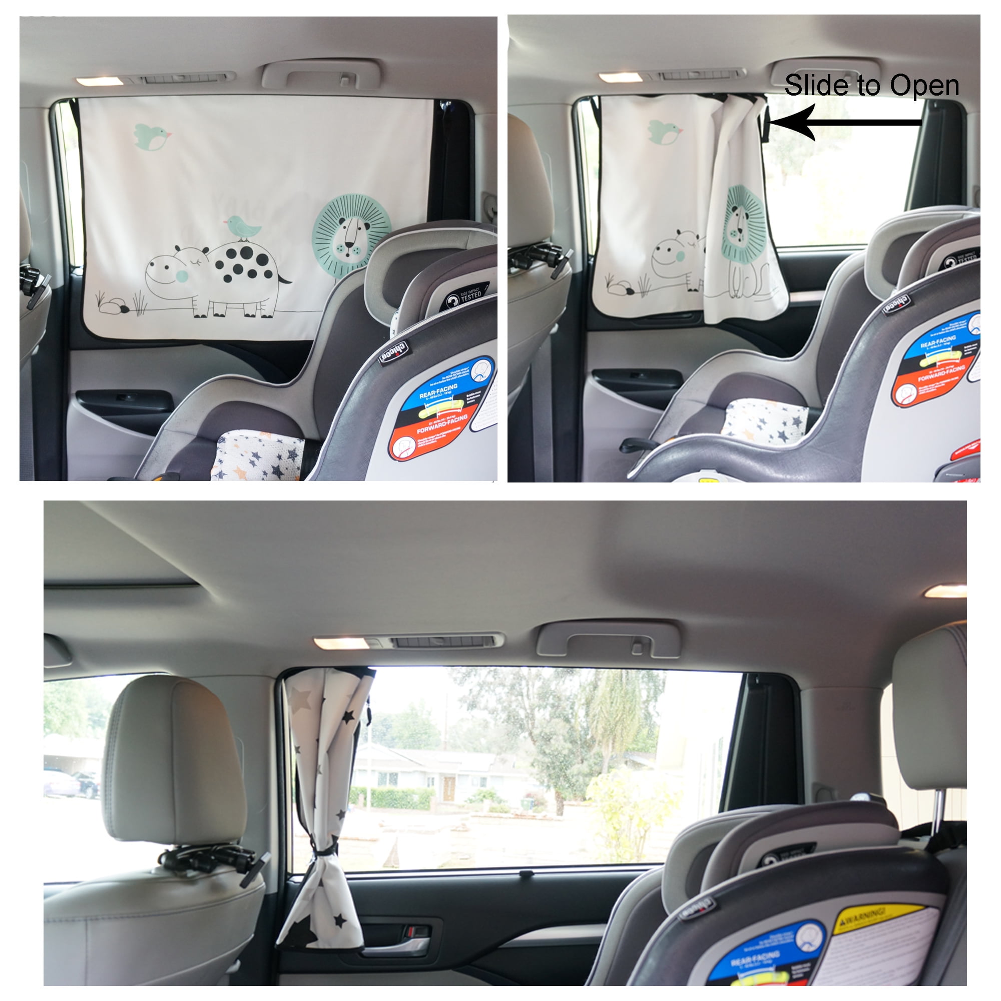 1 Piece of Black Mesh and Heat ggomaART Car Side Window Sun Shade Universal Reversible Magnetic Curtain for Baby and Kids with Sun Protection Block Damage from Direct Bright Sunlight
