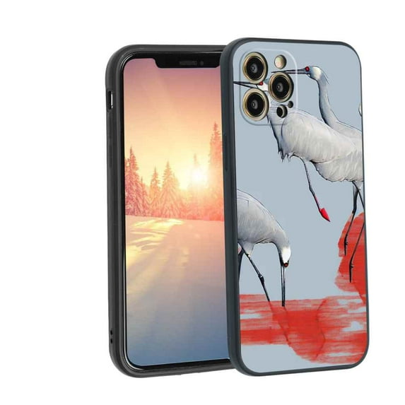 Cranes-jpg Phone Case, Degined for iPhone 12 Pro Case Men Women, Flexible Silicone Shockproof Case for iPhone 12 Pro