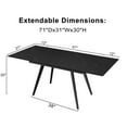 thumbnail image 5 of Kithkasa 71"W x 31"D Rectangle Extentable Dining Kitchen Table,Metal Legged,6 Persons,Faux Marble Black, 5 of 7
