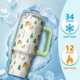 thumbnail image 4 of Merry Christmas 30oz Tumbler with Handle, Winter Holiday Coffee Cup with Lid, Snowflakes Elk Insulated Mug, Stainless Steel Gifts for Women Men, 4 of 5