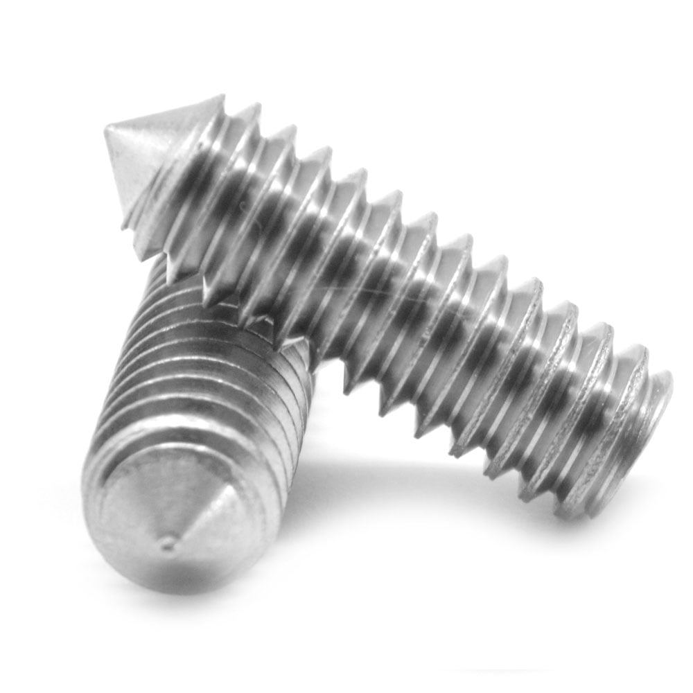 Full Thread AISI 304 Stainless Steel Cup Point 1/4-20 X 1-1/2 Set Screws 50 pcs Square Head 18-8