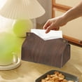 thumbnail image 6 of Qholemyo Rectangular P U Leather Tissue Box Cover Wood Grain Tissue Box, tissue box cover, facial tissue, Suitable For Bathroom Home Office Car Car Decoration, 6 of 6
