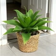 thumbnail image 1 of Orquídea artificial con cesta tejida, gran planta verde en maceta sintética para decorar el hogar y el patio, 1 of 7