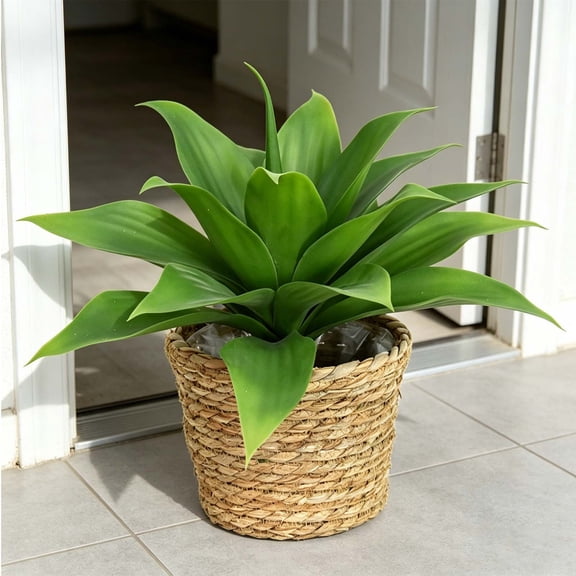 Simulated Orchid Large Artificial Plant in Woven Basket Planter, Realistic Lifelike Greenery for Courtyard and Living Room, Maintenance-Free Home Decor for Indoor and Outdoor Display