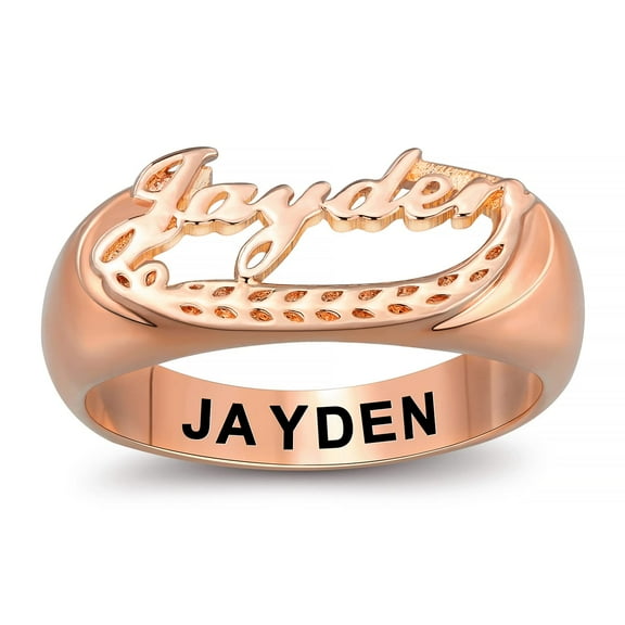 Customizable Name Rings Personalized Name Rings for Women Gold Plated Name Rings 925 Sterling Silver Rings Size 5-15 Women's Name Rings