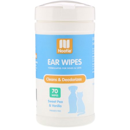 UPC: 0811048022059 | Nootie Ear Wipes For Dogs Cats Sweet Pea Vanilla 70 Wipes
