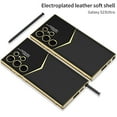 thumbnail image 5 of for Samsung Galaxy S23 Ultra Plain Electroplated Case, with S Pen Slot Holder Premium PU Leather Shockproof Lens Protection Cover, Compatible with MagSafe Wireless Charginig Case,Purple, 5 of 7