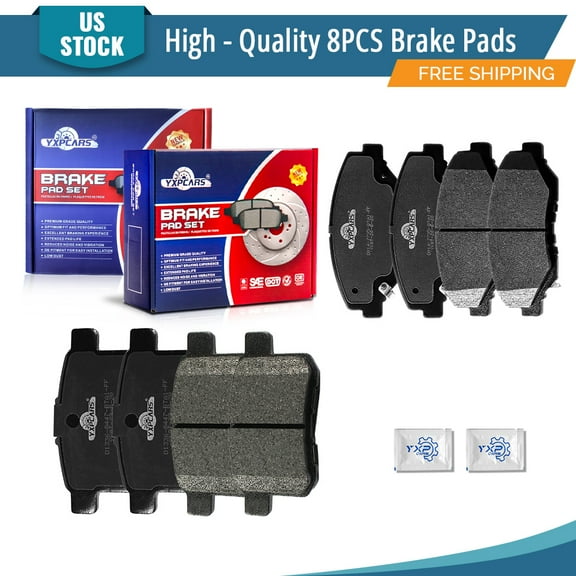 YXPCARS 8PCS Ceramic Brake Pads for Honda Accord 2011-2017, Front & Rear D914 D1336