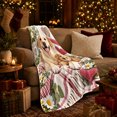 thumbnail image 3 of Golden Labrador Puppy Farmhouse Floral Hearts, Festive Pet Portrait Pattern, Warm Flannel Blanket for Ranch House and Living Room, Dog Lovers Just Because Gift, Pet Lover Home Decor, 3 of 9