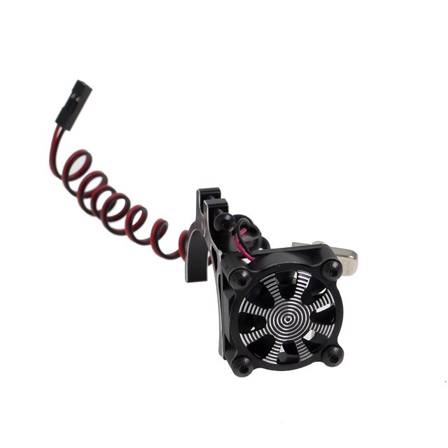 Control de temperatura del coche RC Ventilador de refrigeración del motor Control remoto Disipador de calor Mini enfriador Reemplazo del radiador del automóvil para Axial SCX10 Negro Inevent FN000790-03