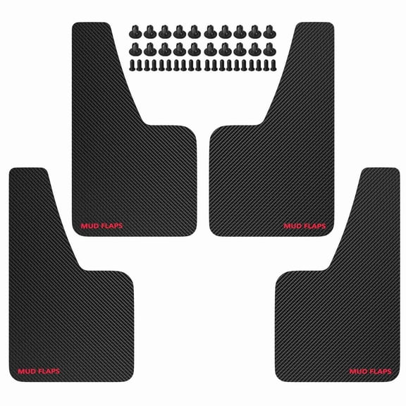A-Premium 4 Pcs Black Universal Splash Guards Mud Flaps Mudflaps Mudguard Fender Flares for Car Sedan Coupe with Hardware Front and Rear