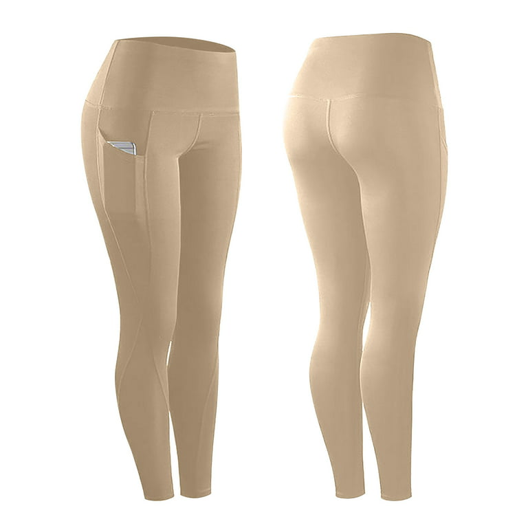 AKAFMK Fall Savings Buttery Soft Leggings for Women High Waisted Tummy  Control No See-through Workout Yoga Pants Khaki
