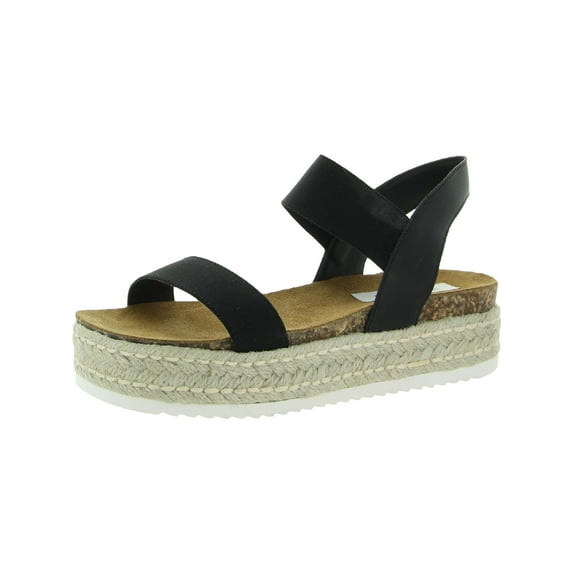 Steve Madden Womens Jaklin Slip-On Platform Espadrilles Black 11 Medium (B,M)