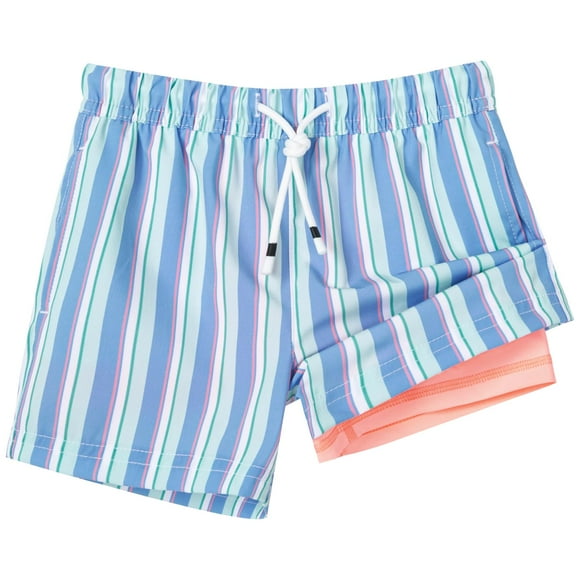 Traje de baño para niños SURF CUZ de secado rápido 2 en 1 azul y naranja talla 8