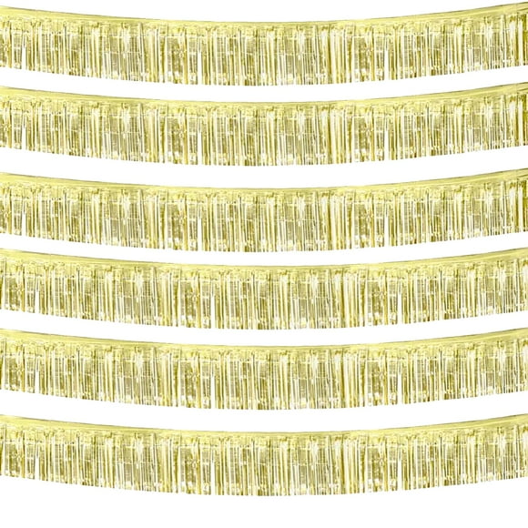 Guirnaldas metálicas con flecos de aluminio, serpentinas de 10 pies, 6 unidades