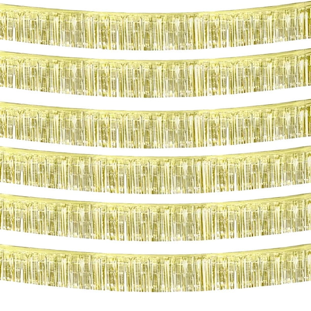 Guirnaldas metálicas con flecos de aluminio, serpentinas de 10 pies, 6 unidades