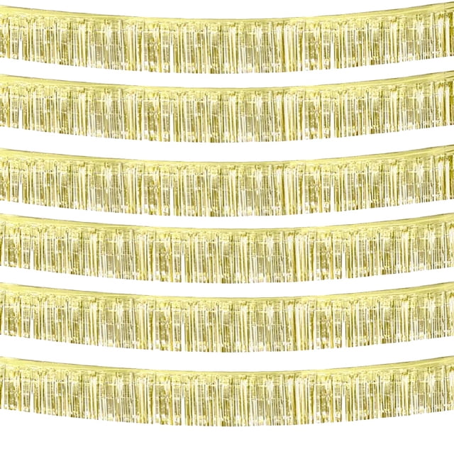Guirnaldas metálicas con flecos de aluminio, serpentinas de 10 pies, 6 unidades