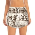 thumbnail image 3 of Uemuo Cows On The Farm Pattern Women's Athletic Shorts High Waisted Running Shorts with Liner Pockets Gym Elastic Workout Shorts-Small, 3 of 9