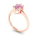 thumbnail image 2 of Clara Pucci 14K Rose Gold 1.5ct Pink Solitaire Ring for Women, 2 of 7