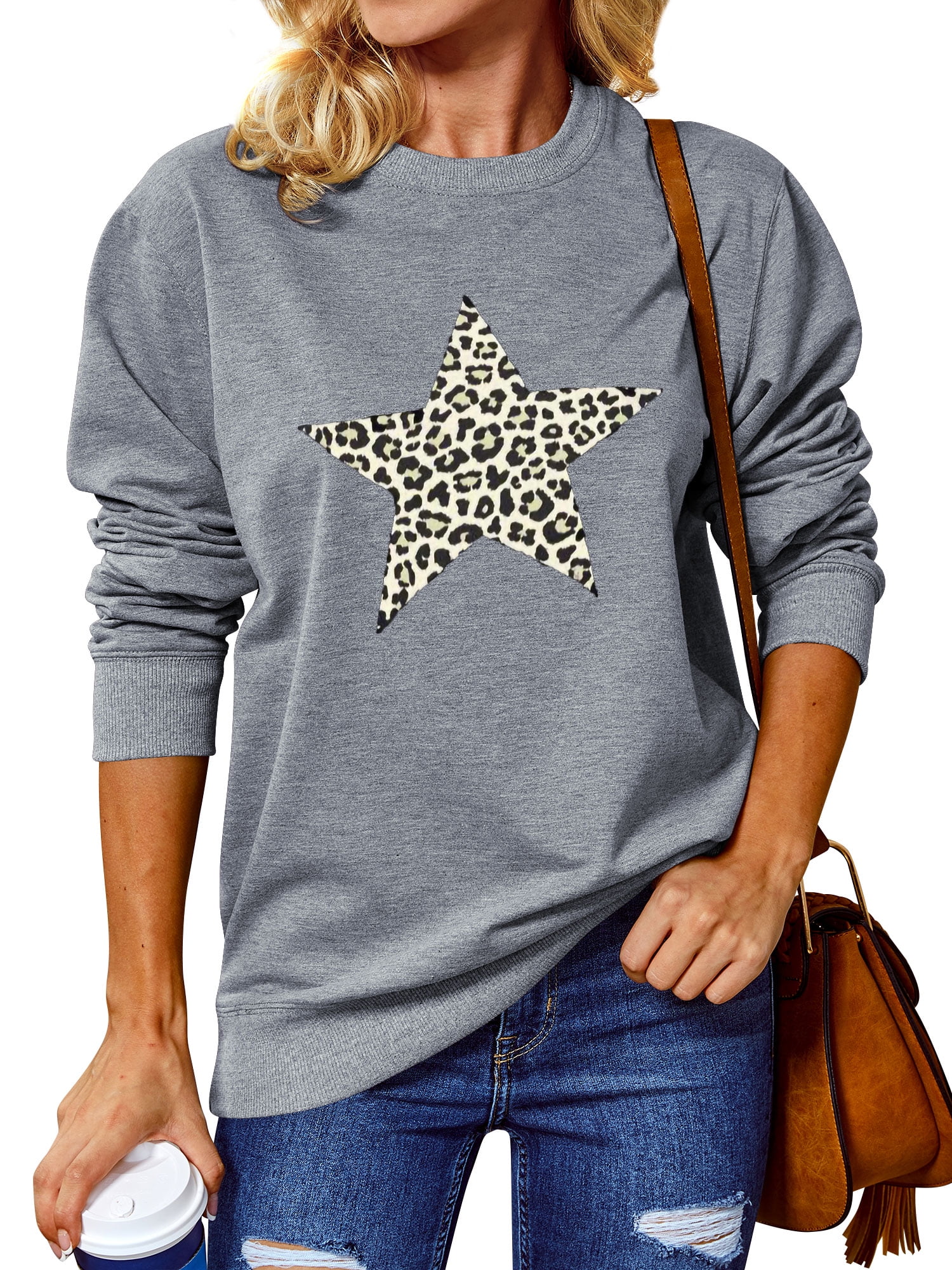 leopard star sweatshirt
