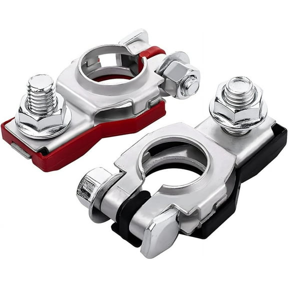 Battery Terminals for Nissan, Positive and Negative 1 pair, Top Post Batteries Connectors with Plastic Bottoms, Automotive Accessories Universal for Nissan 243407F000 243407F001