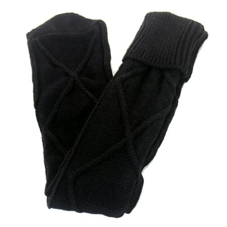 

FAIOIN Women Cable Knit Diamond Pattern Thigh High Socks Solid Over Knee Long Stockings