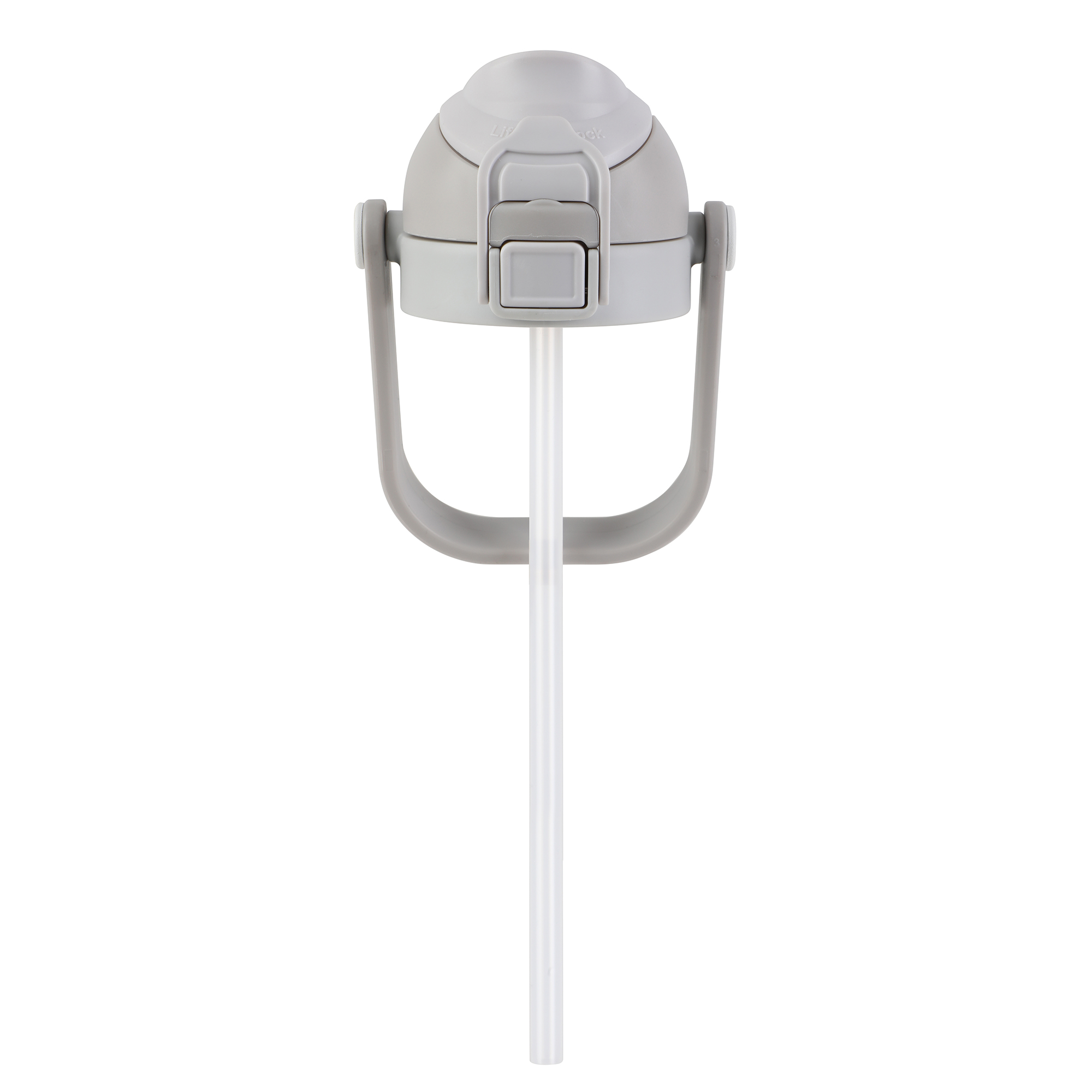 Botella de agua aislada al vacío de acero inoxidable de 30 oz con doble tapa, pared doble, tapa para sorber y verter, color gris claro 2