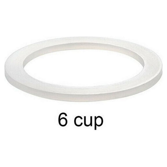 Fancy Silicone Rubber Replacement Gasket Seal for Moka Pot Espresso Maker- White Coffee Maker Accessory - (6 cup)