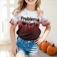 thumbnail image 2 of 2DXuixsh Vêtements pour Filles Enfants T-Shirt Rétro Imprimé Manches Courtes Col Rond Décontracté Ample Basique Hauts Vêtements pour Bébé Fille Rouge Melon D\'eau Taille 110, 2 of 5