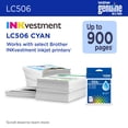 thumbnail image 3 of Brother Genuine LC506XLC High Yield Cyan Ink Cartridge, 3 of 10