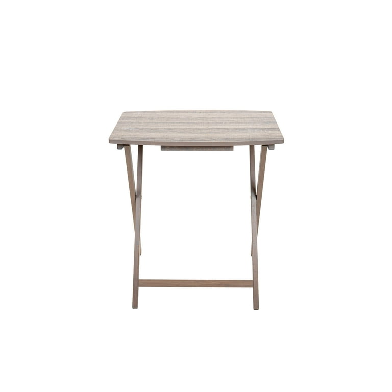 Mainstays XL Oversized Rubberwood Folding TV Tray Table, Rustic