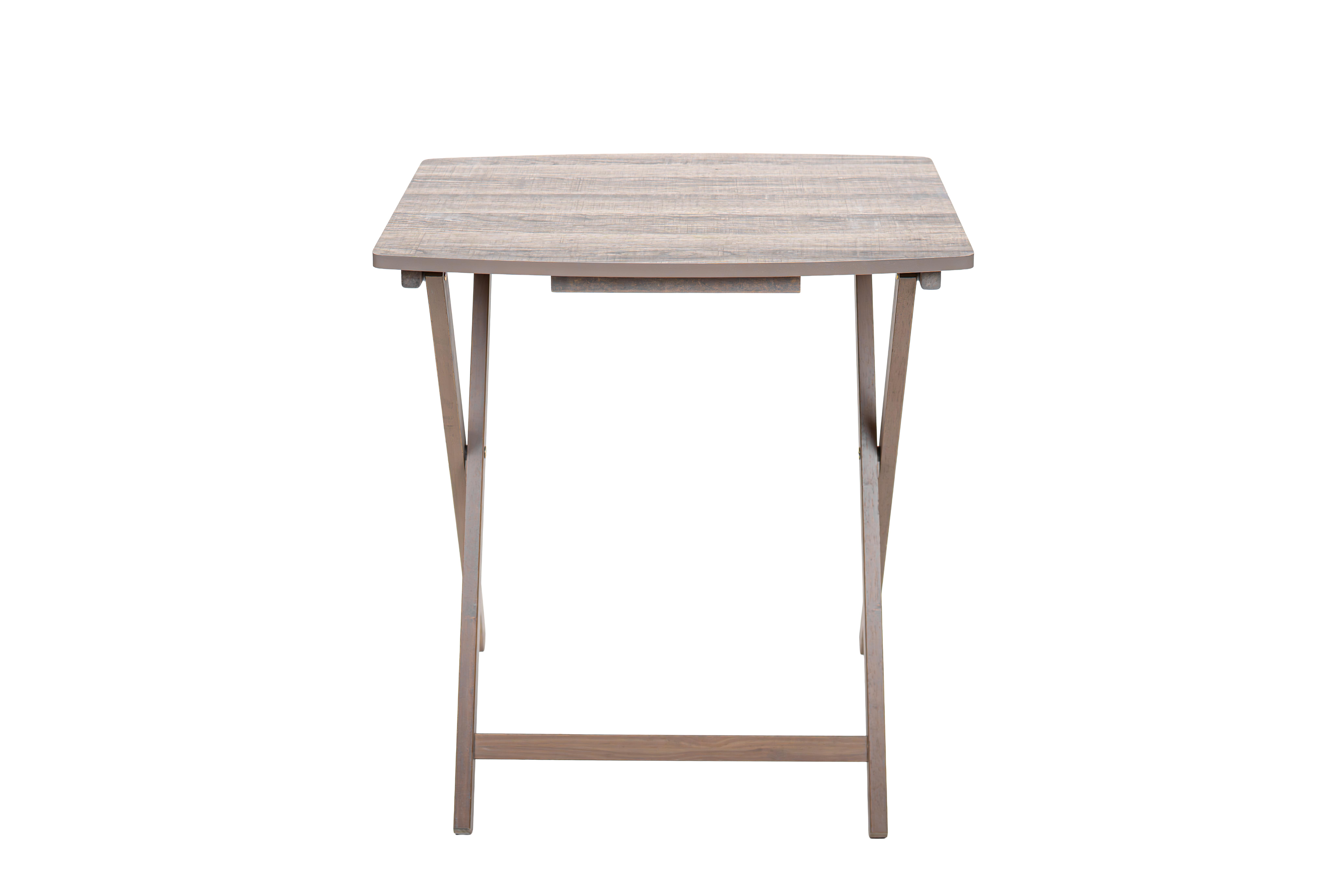 MAINSTAYS MODERN INDOOR FOLDING XL OVERSIZED TRAY TABLE IN RUSTIC GRAY L23.5 X W18 X H26 INCHES.