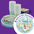 thumbnail image 3 of O'fishally Five Fishing Party Supplies - Boys 5th Birthday - Little Fisherman Birthday Party Supplies 64 Piece Tableware Set Includes Large 9" Paper Plates Dessert Plates, Cups and Napkins Kit for 16, 3 of 9