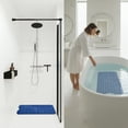 thumbnail image 2 of Lux Decor Collection Bath Tub Mat Non Slip 40 x 16 Inch - Bathroom Shower Mat with Suction Cups - Machine Washable (Navy Blue), 2 of 9