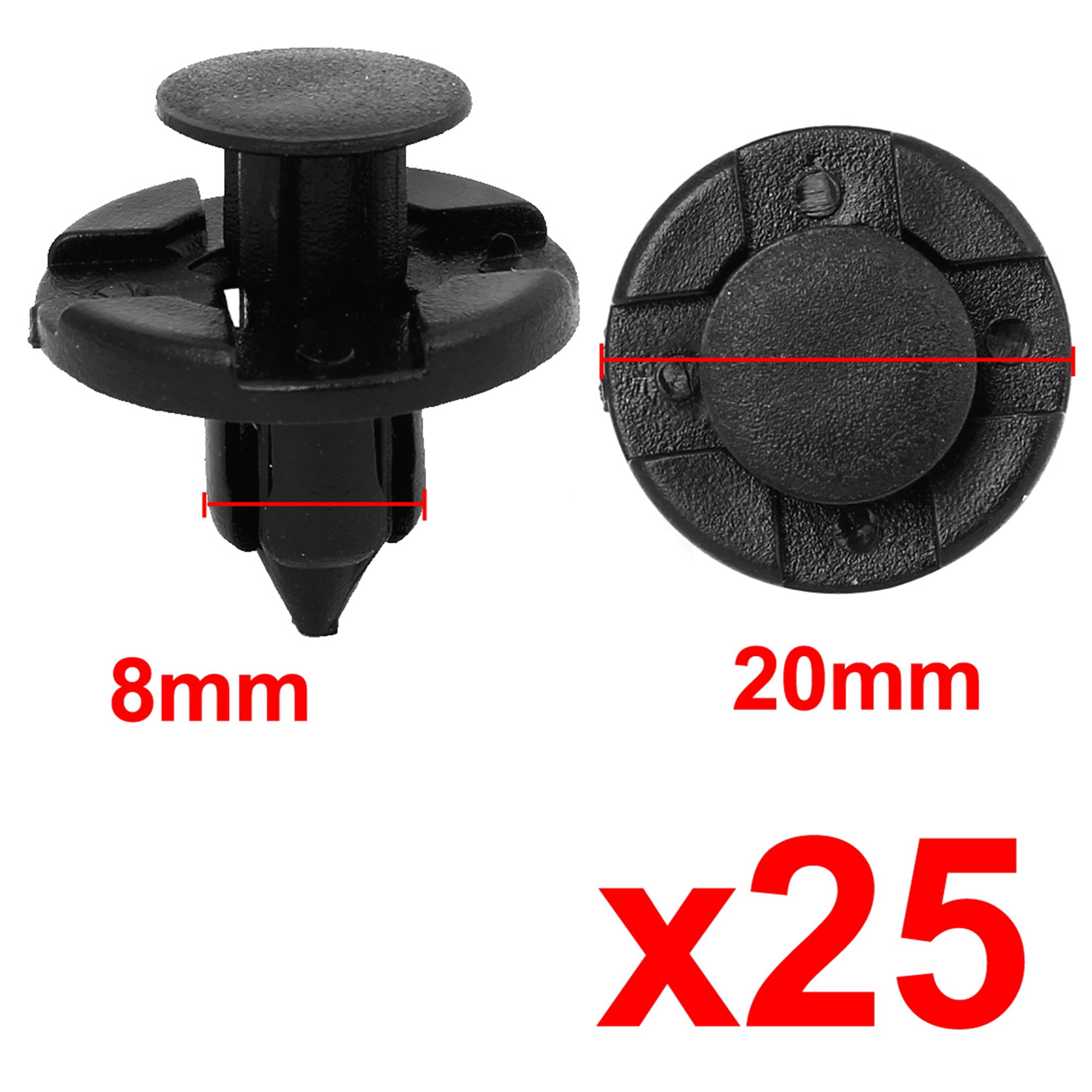 25pcs Plastic Rivet Fastener  Flaps Clips 0.31" For Nissan