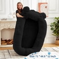 thumbnail image 4 of Roromall Human Dog Bed, 71''x45''x12'' Human Size Dog Bed with Blanket, 2 Side Storage Pockets and Portable Handle, Removable Cover, Luxury Faux Fur Large/Medium Size Dogs Beds for People, 4 of 6