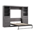 thumbnail image 3 of Bestar Boutique Double Wall Bed 3-piece Set with Drawers and Shelving, Grey, 3 of 8