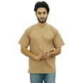 thumbnail image 1 of Atasi Men's Casual Short Kurta Indian Tunic V-Neck Cotton Top-XX-Large, 1 of 7