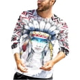 thumbnail image 1 of Camiseta informal de manga larga con cuello redondo y estampado de color para hombre Pompotops  oipoqjl1804, 1 of 7