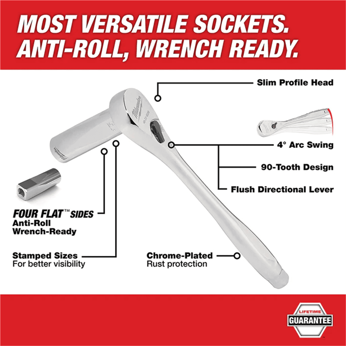 Milwaukee 48-22-9010 47 pc. 1/2" Socket Wrench Set (SAE & Metric)