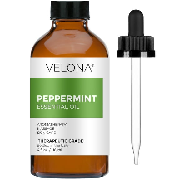 Peppermint Essential Oil by Velona - 4 oz | Therapeutic Grade for Aromatherapy Diffuser Undiluted