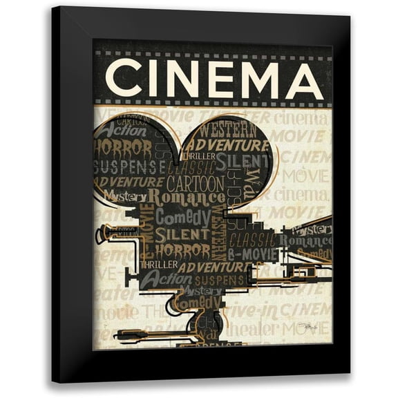 Pela Studio 12x14 Black Modern Framed Museum Art Print Titled - Cinema I
