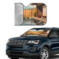 thumbnail image 4 of Fuzoiu Tranquil Garden Landscape Print Car Windshield Sun Shade,Block Uv Rays Sunshade,Foldable Front Window Sun Visor Protector for Car,SUV,Truck-Keep Vehicle Cool-Tranquil Garden Landscape, 4 of 8