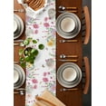 thumbnail image 2 of Botanical Floral Table Runner Cotton Linen 120 Inch Holiday Dresser Scarves, Spring Colorful Flowers Butterfly Tablerunner for Kitchen Coffee Dining Bedroom Living Room Dinner Scarf Décor 13''x120'', 2 of 9