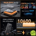 thumbnail image 2 of Oukitel WP28 S Rugged Smartphone 6.52‘’ HD 10600MAH 16GB (4 12) 128GB Android 14-Black/Green, 2 of 6