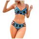 thumbnail image 1 of MKLEKYY Trajes De Baño Women High Waisted Bikini Sexy Push Up Two Piece Swimsuits Vintage Swimsuit Two Piece Retro Ruched High Waist Print Bikini Set 1765, 1 of 6
