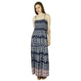thumbnail image 3 of Bimba Long Rayon Flaired Maxi Dress With Smocked Bust Spaghetti Custom Gown, 3 of 6