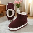 thumbnail image 5 of AUXDIQ Women Men Winter Boots Slippers Home Warm Fleece Booties Slipper Anti Slip House Shoes Indoor Outdoor, Red, 5/6 US, 5 of 5