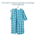 thumbnail image 6 of Silverts Adaptive Exam Gown for Men, Snap Fastener - Turquoise Plaid, Small, 1 Ct, 6 of 7