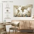 thumbnail image 5 of Elephant Stock Minimalist Travel To Places World Map Wall Art - Horizontal Canvas Wall Art - Living Room Wall Decor - Hobbies And Lifestyle Canvas - Brown And Gray Decor - 48" x 32", 5 of 8